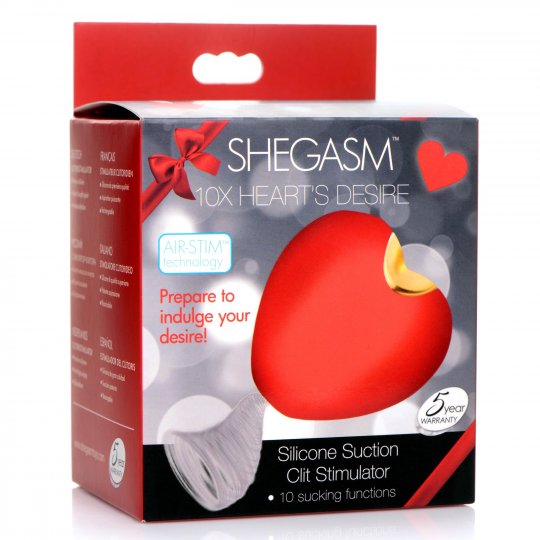 Shegasm 10X Silicone Heart Suction Clit Stimulator
